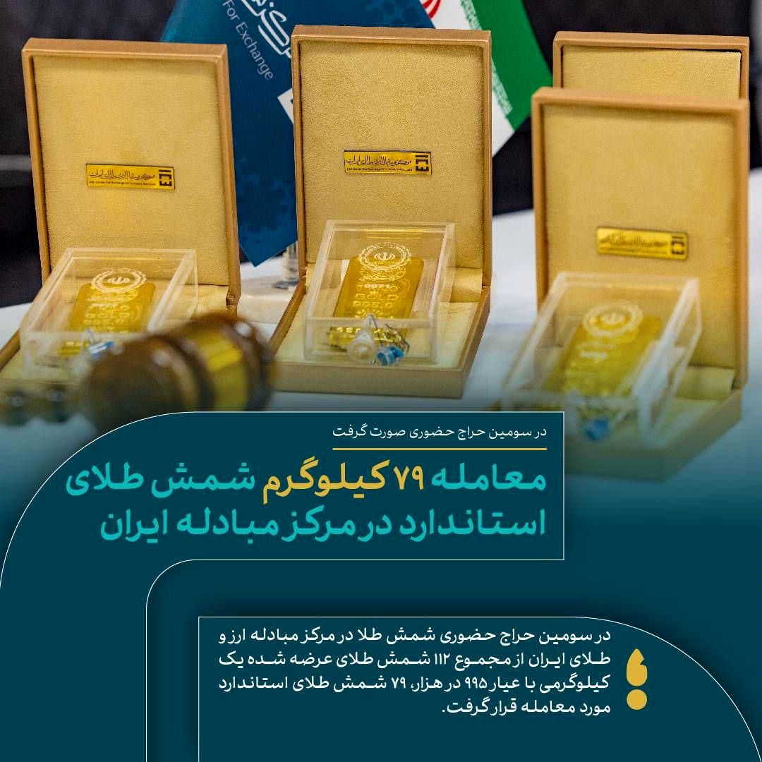 معامله ۷۹ کیلوگرم شمش طلای استاندارد در مرکز مبادله ایران