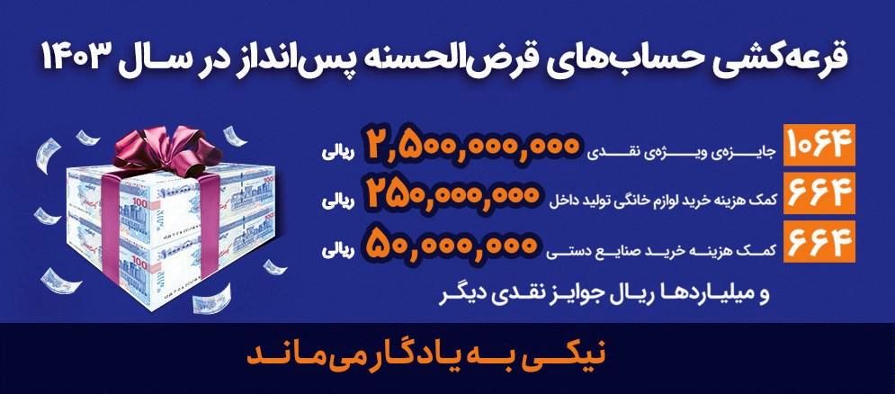 جوایز قرعهکشی حسابهای قرضالحسنه پسانداز بانک رفاه کارگران اعلام شد