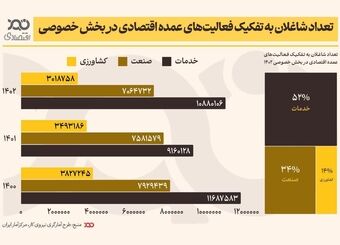 نگاهی به توزیع شاغلان در بخش خصوصی
