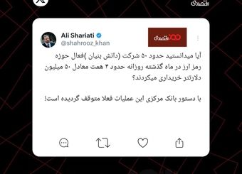 ۵۰ شرکت روزی ۵۰ میلیون دلار، تتر خریداری می‌کردند!