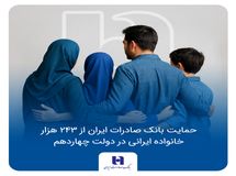 حمایت بانک صادرات ایران از 243 هزار خانواده ایرانی در دولت چهاردهم
