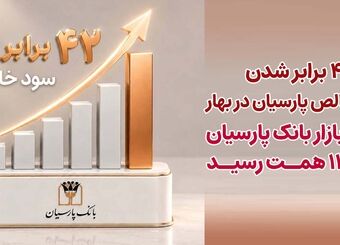 42 برابرشدن سودخالص پارسیان در بهار/ ارزش بازار بانک پارسیان به 113 همت رسید
